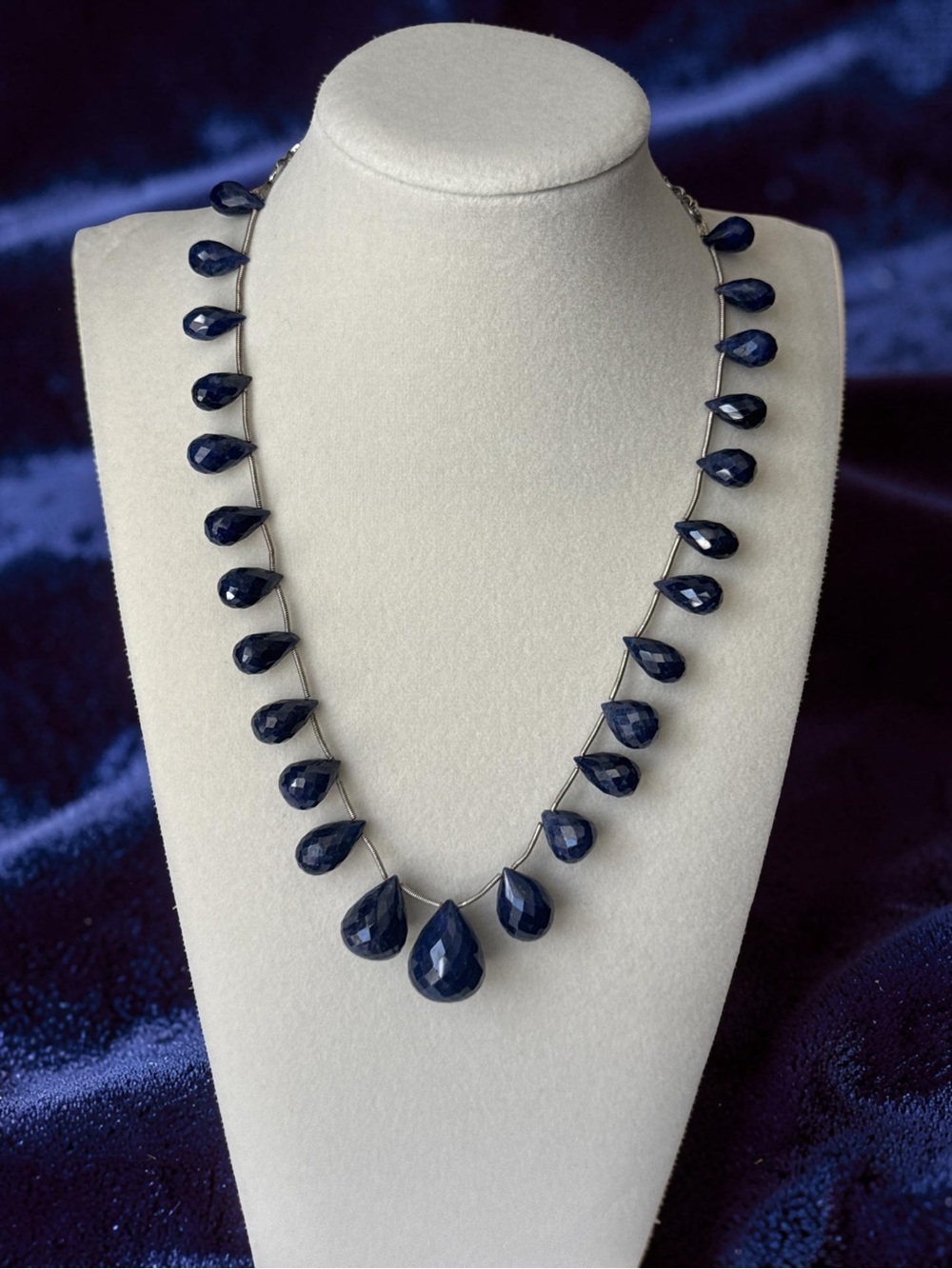 Blue Sapphire Teardrop Necklace